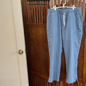 FIGS Technical Collection Pants Womens XL P light blue Scrubs lots of pockets